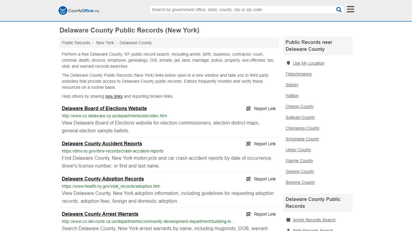 Delaware County Public Records (New York) - County Office